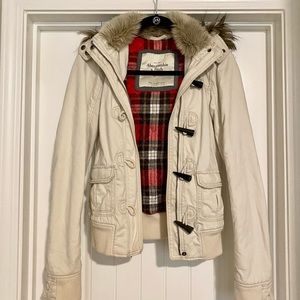 Abercrombie & Fitch Wood Toggle Faux Fur Jacket